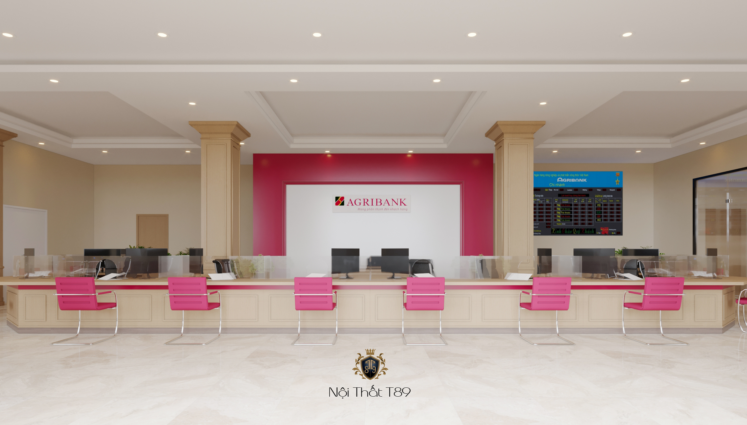 Thiết Kế Nội Thất Ngân hàng agribank bãi cháy